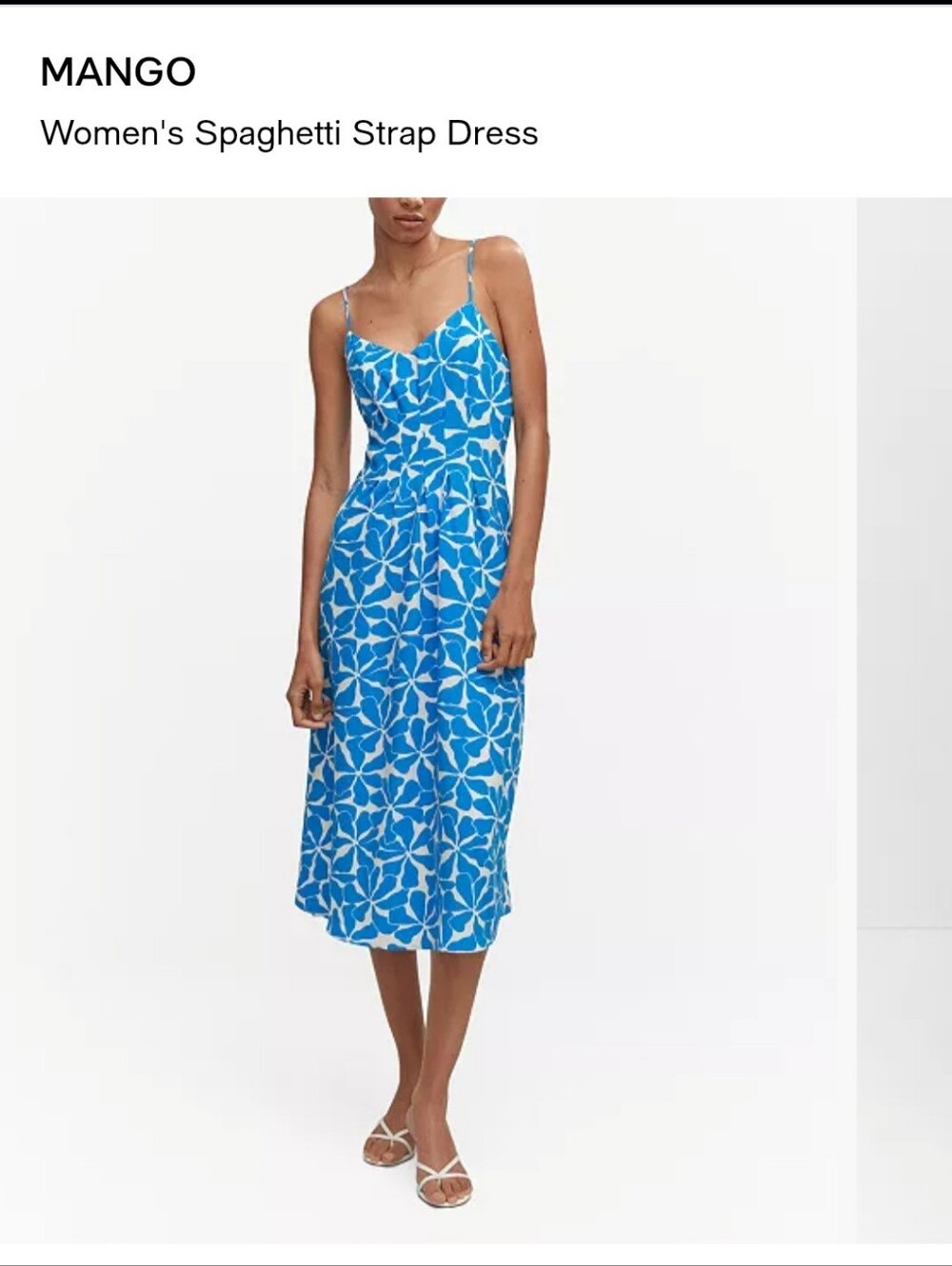 MANGO Womens Spaghetti Strap Dress